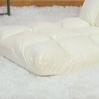 Floor Seat Sofa Chair Foldable Adjustable Floor Chair Sofa Bed Beanbag for Gaming Sleeping Relaxing Reading Milk White
