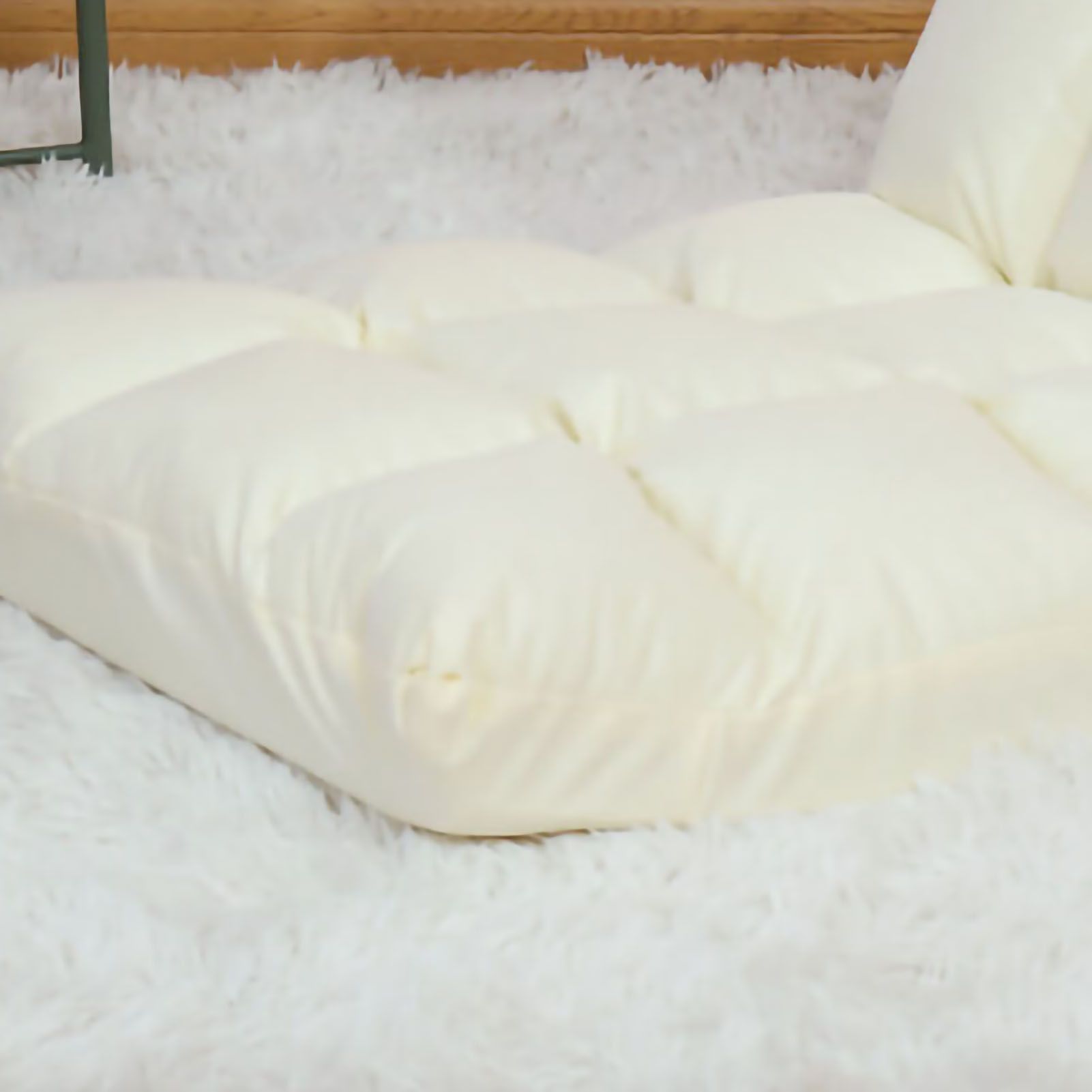Floor Seat Sofa Chair Foldable Adjustable Floor Chair Sofa Bed Beanbag for Gaming Sleeping Relaxing Reading Milk White