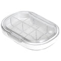 Portable Mini Pill Case Travel Dispensing Pill Organizer Household Food Grade Sealed Storage Medicine Box Big Transparent White