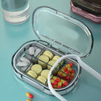 Portable Mini Pill Case Travel Dispensing Pill Organizer Household Food Grade Sealed Storage Medicine Box Big Transparent White