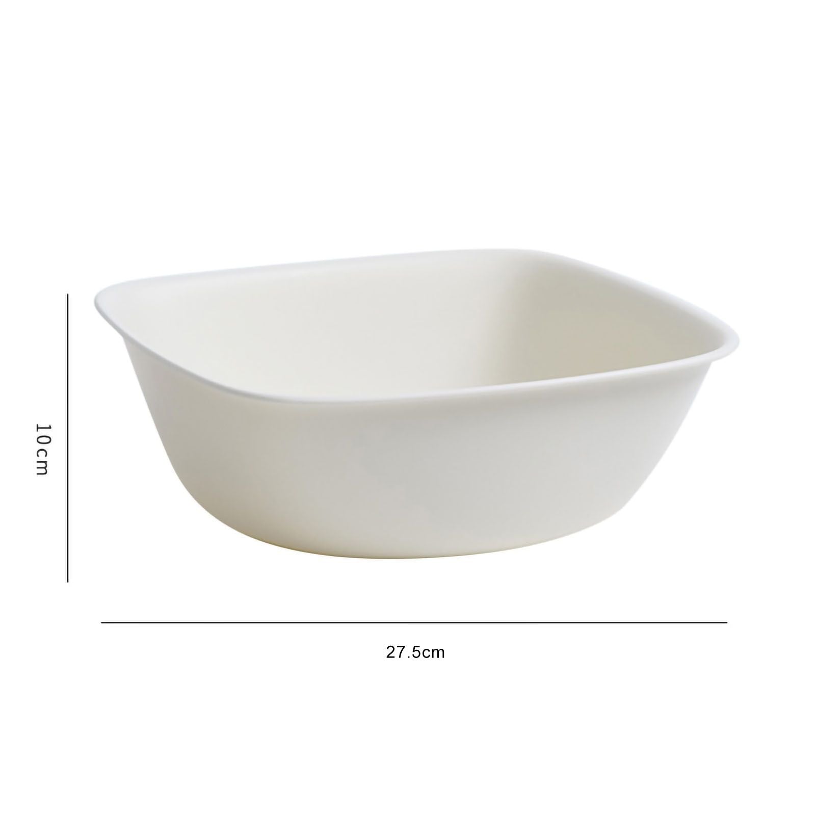 Household Plastic Wash Basin Dormitory Cute Square Laundry Basin Washbasin for Dishing Small White