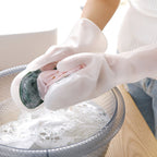 Dishwashing Scrubber Gloves Non Slip Waterproof Reusable Cleaning Scrubber Gloves Wear Resistant for Kitchen Gray