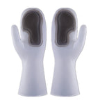 Dishwashing Scrubber Gloves Non Slip Waterproof Reusable Cleaning Scrubber Gloves Wear Resistant for Kitchen Gray