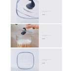 Bathroom Containers Multifunction Transparent Cotton Swabs Storage Canister with Lid for Home Whale
