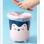 Trash Can Wastebasket Recycle Bin Cute Bear Pattern Large Capacity for Bathroom Bedroom Kitchen Living Room Small Pink