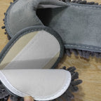 Floor Slippers Lazy Open Toed Mop Slipper Home Use Soft Pure Color Cleaning Slipper Grey M 39-41