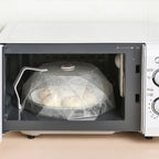Geometric Microwave Splatter Cover Food Plate Lid with Steam Vents Handle Dustproof for Tray Pan Bowl White