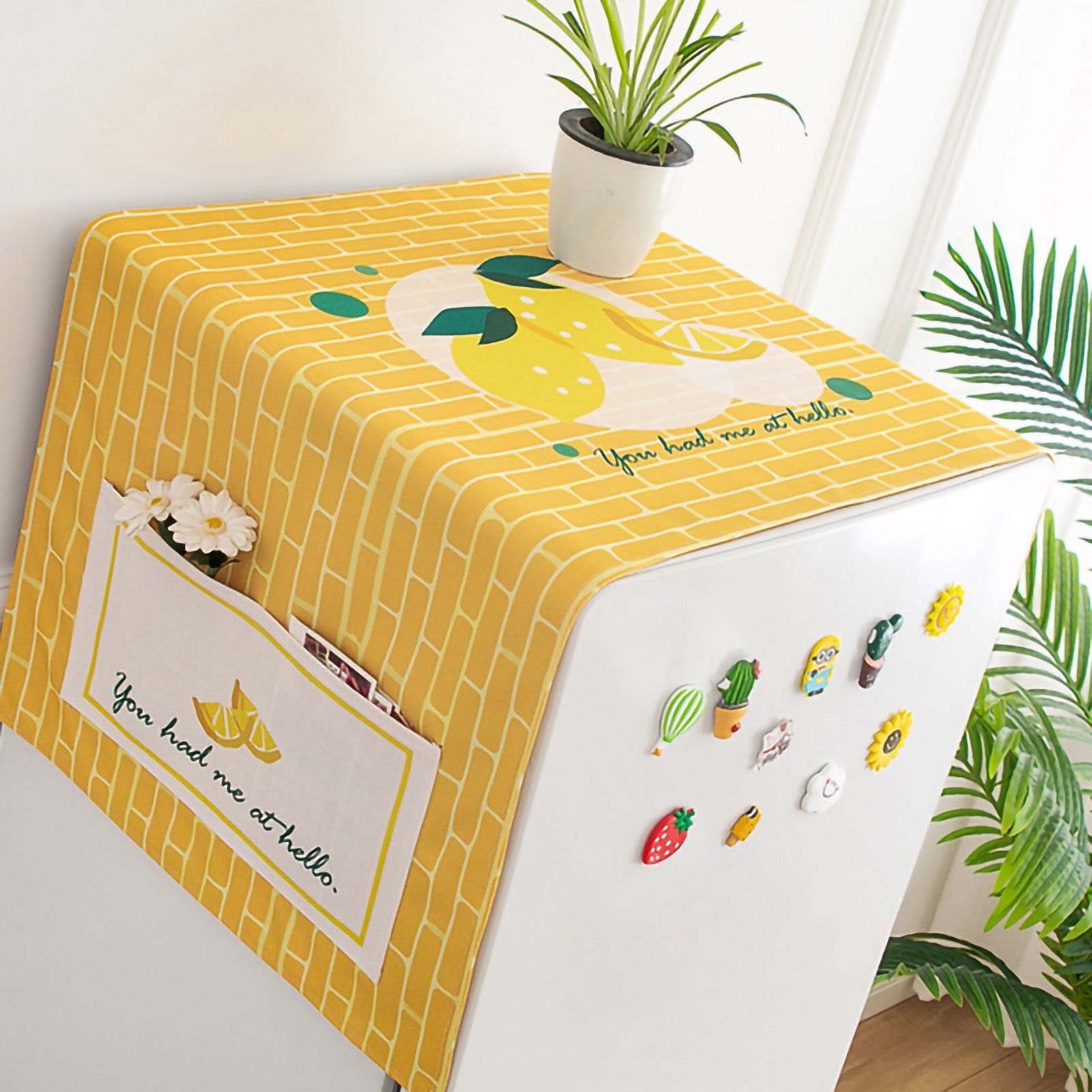 Cotton Linen Dust Protection Cover Fabric Cloth Waterproof General Cover Towel for Home Appliance GB262 45x140 Refrigerator Washing Machine