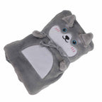Flannel Blanket Cute Animal Shape Soft Skin Friendly Portable Nap Blanket for Sofa Bed Office Dormitory Husky 80x100cm / 31.5x39.4in