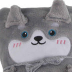 Flannel Blanket Cute Animal Shape Soft Skin Friendly Portable Nap Blanket for Sofa Bed Office Dormitory Husky 80x100cm / 31.5x39.4in