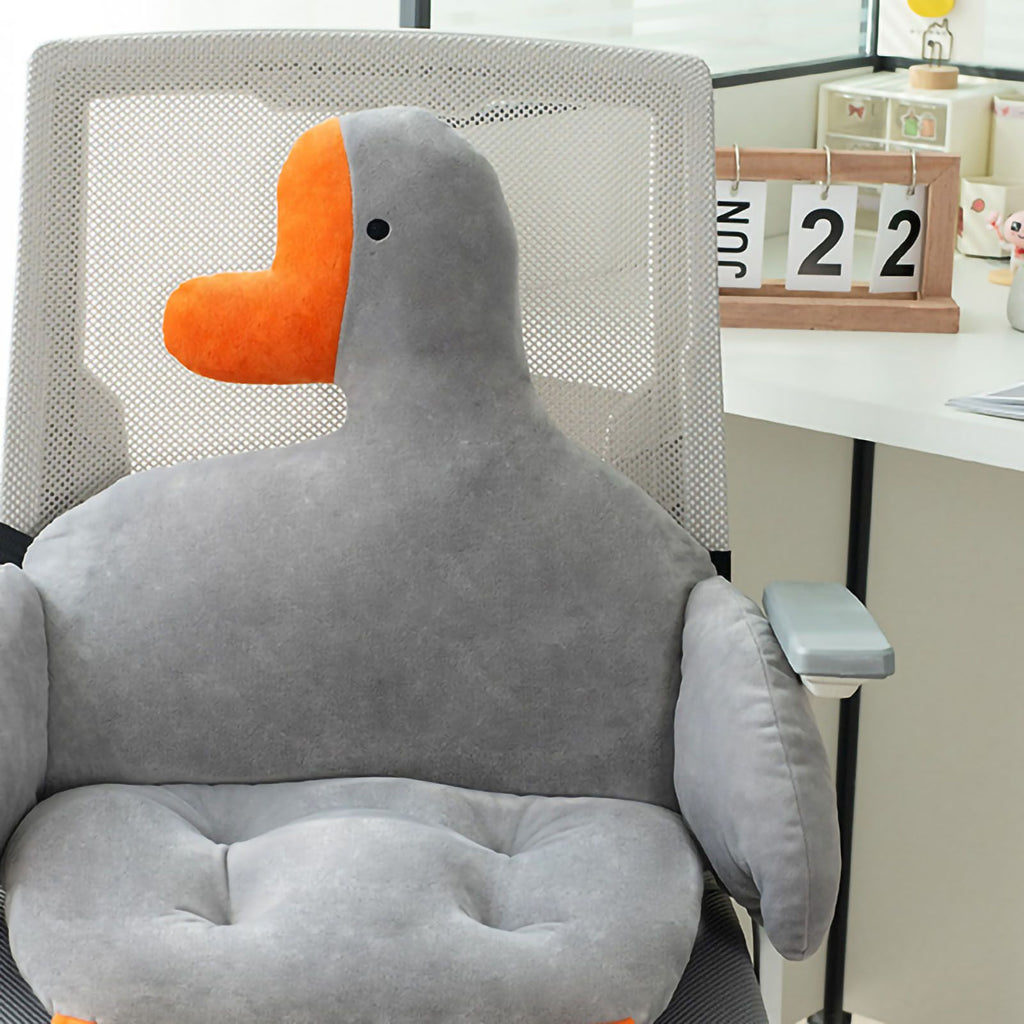 Office Cushion Soft Comfortable Strap Design Goose Shape One Piece Home Cushion for Students Adults Grey 80x40cm / 31.5x15.7in