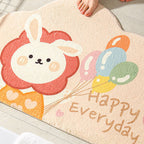 Cute Bathroom Mat Minimalist Water Absorption Skid Resistant Bath Quick Dry Floor Mat for Home Balloon Rabbit 40X60cm / 15.7x23.6in