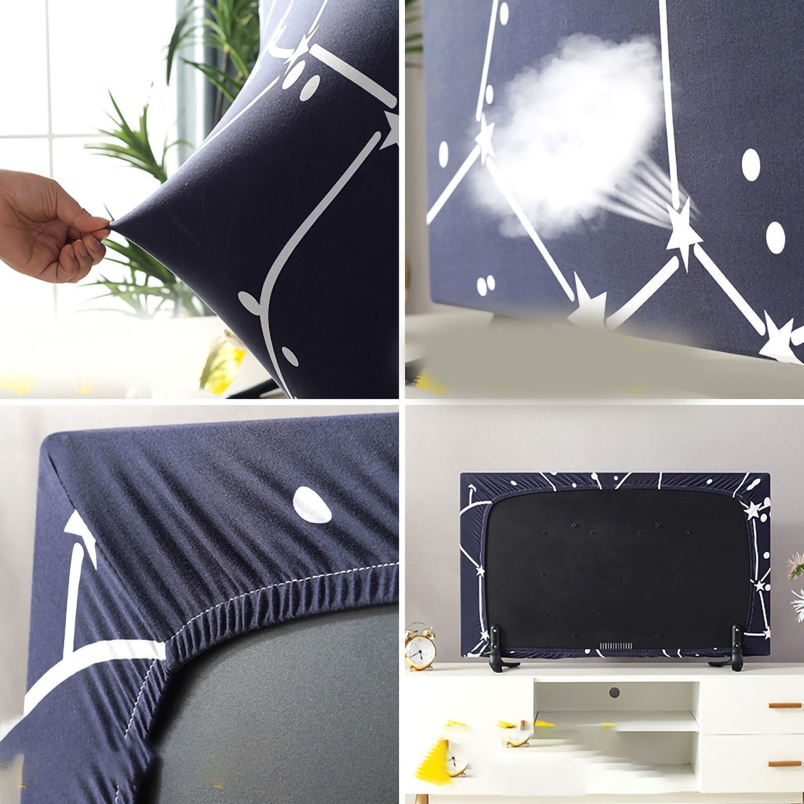 TV Cover Weatherproof Dustproof Universal Elastic Hanging Television Protector for Home Type 4 55in