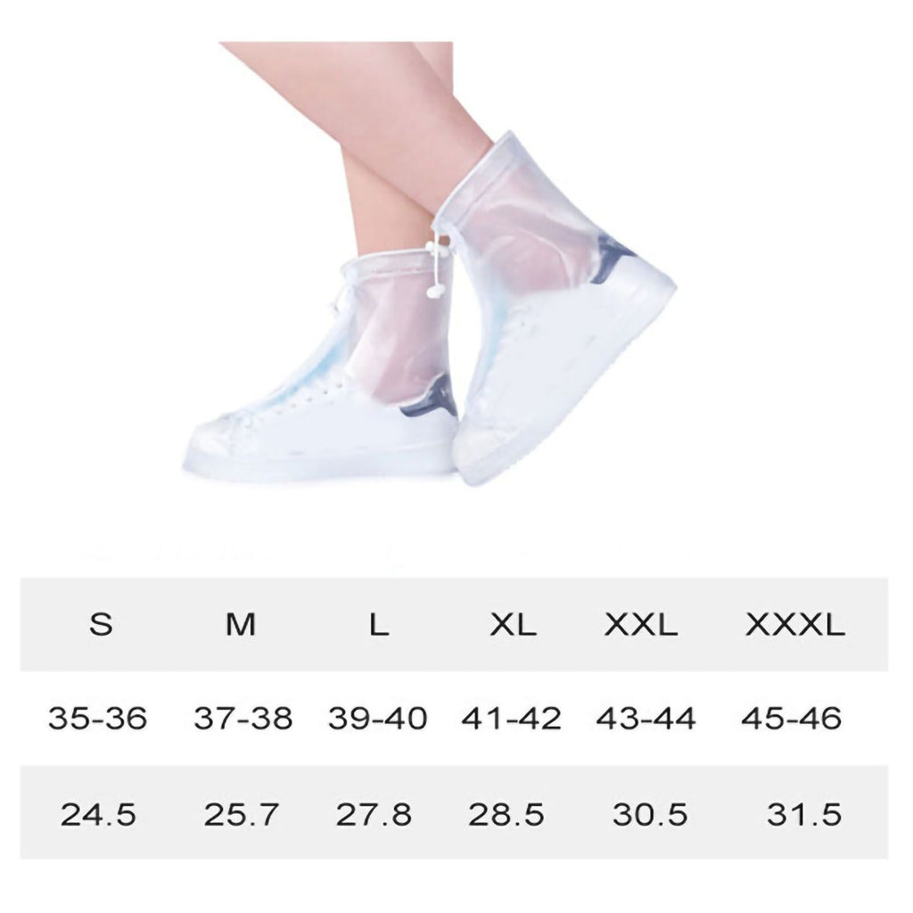 Rain Shoe Covers Waterproof Rainproof Tall Shoe Cover Antiskid Wear Resistant Rain Shoe Protector High Top White XL