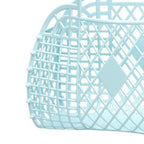Hollow Storage Basket Plastic Reusable Portable Foldable Bag for Beach Home Bedside Shopping Toys Clothes Blue 250x110x220mm/9.84x4.33x8.66in