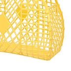 Hollow Storage Basket Plastic Reusable Portable Foldable Bag for Beach Home Bedside Shopping Toys Clothes Yellow 250x110x220mm/9.84x4.33x8.66in