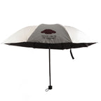 Fashion Korean Version Sun Umbrella UV Isolation Portable Foldable Umbrella Black Vinyl Cute Cartoon Pattern White Dog