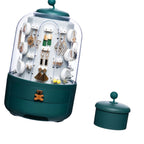 Jewelry Storage Box Table Dustproof Classification Large Capacity Earring Holder Stand for Women Standard Edition Green