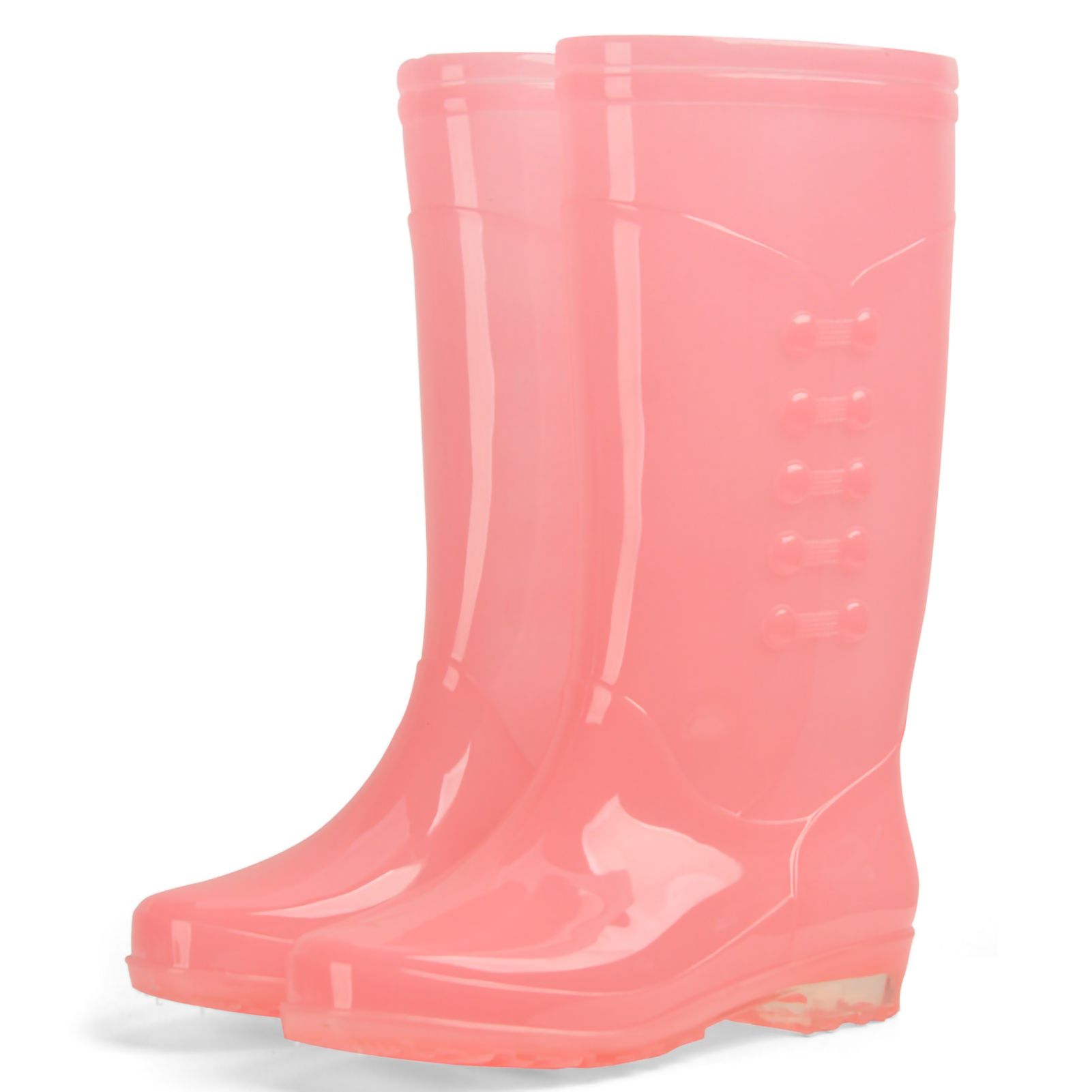 Tall Rain Boots Non Slip Waterproof Rain Shoes PVC Transparent Rain Footwear with Plush Cotton Coverfor Women Adults Pink 36