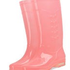 Tall Rain Boots Non Slip Waterproof Rain Shoes PVC Transparent Rain Footwear with Plush Cotton Coverfor Women Adults Pink 38
