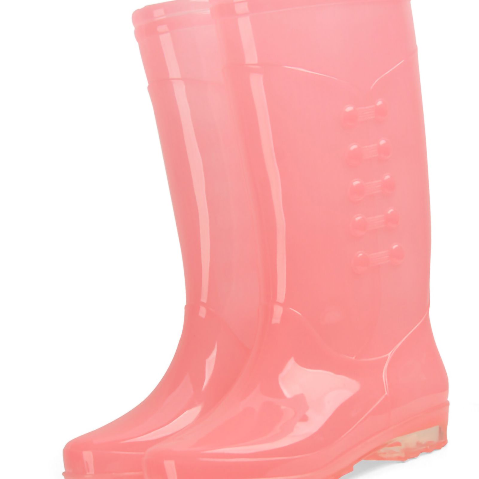 Tall Rain Boots Non Slip Waterproof Rain Shoes PVC Transparent Rain Footwear with Plush Cotton Coverfor Women Adults Pink 38