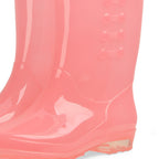 Tall Rain Boots Non Slip Waterproof Rain Shoes PVC Transparent Rain Footwear with Plush Cotton Coverfor Women Adults Pink 38