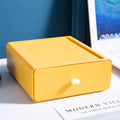 Desktop Storage Box Drawer Design Strong Load Bearing Stackable Desktop Organizer Storage Box for Stationery Yellow