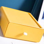 Desktop Storage Box Drawer Design Strong Load Bearing Stackable Desktop Organizer Storage Box for Stationery Yellow