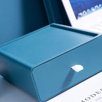 Desktop Storage Box Drawer Design Strong Load Bearing Stackable Desktop Organizer Storage Box for Stationery Blue