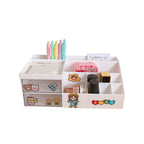 Desktop Storage Box Multi Grid Design Cute Beautiful Desktop Organizer Storage Box for Stationery Pens White