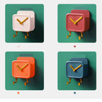 Wall Mounted Storage Box PP Clock Shaped Multifunctional Container with Hooks for Dormitory Bedside Orange