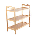 Multi Layer Shoe Rack Thicken Bamboo Large Capacity Durable Shoe Storage Rack for Bedroom Dormitory 3 Layers, 50cm/19.7in Length