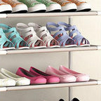 Multi Layer Shoe Rack Plastic Stackable Breathable Strong Compression Capability Shoe Storage Rack for Student Dormitory 5 Layers