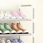 Multi Layer Shoe Rack Plastic Stackable Breathable Strong Compression Capability Shoe Storage Rack for Student Dormitory 5 Layers