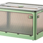 Clothes Storage Box Clear Transparent 4 Way Opening Bottom Pulley Design Plastic PET Storage Container for Home Brown Green Large 51.5x36x30