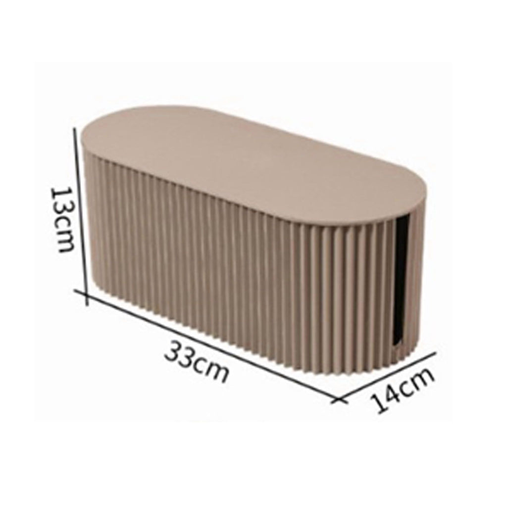 Cable Organizer Box Large Capacity Durable ABS Detachable Cover Insulated Cord Management Box for PC TV Appliances Light Coffee Large Size