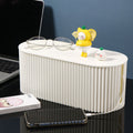 Cable Organizer Box Large Capacity Durable ABS Detachable Cover Insulated Cord Management Box for PC TV Appliances White Small Size