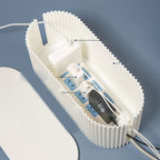 Cable Organizer Box Large Capacity Durable ABS Detachable Cover Insulated Cord Management Box for PC TV Appliances White Small Size