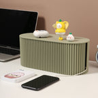 Cable Organizer Box Large Capacity Durable ABS Detachable Cover Insulated Cord Management Box for PC TV Appliances Greyish Green Large Size