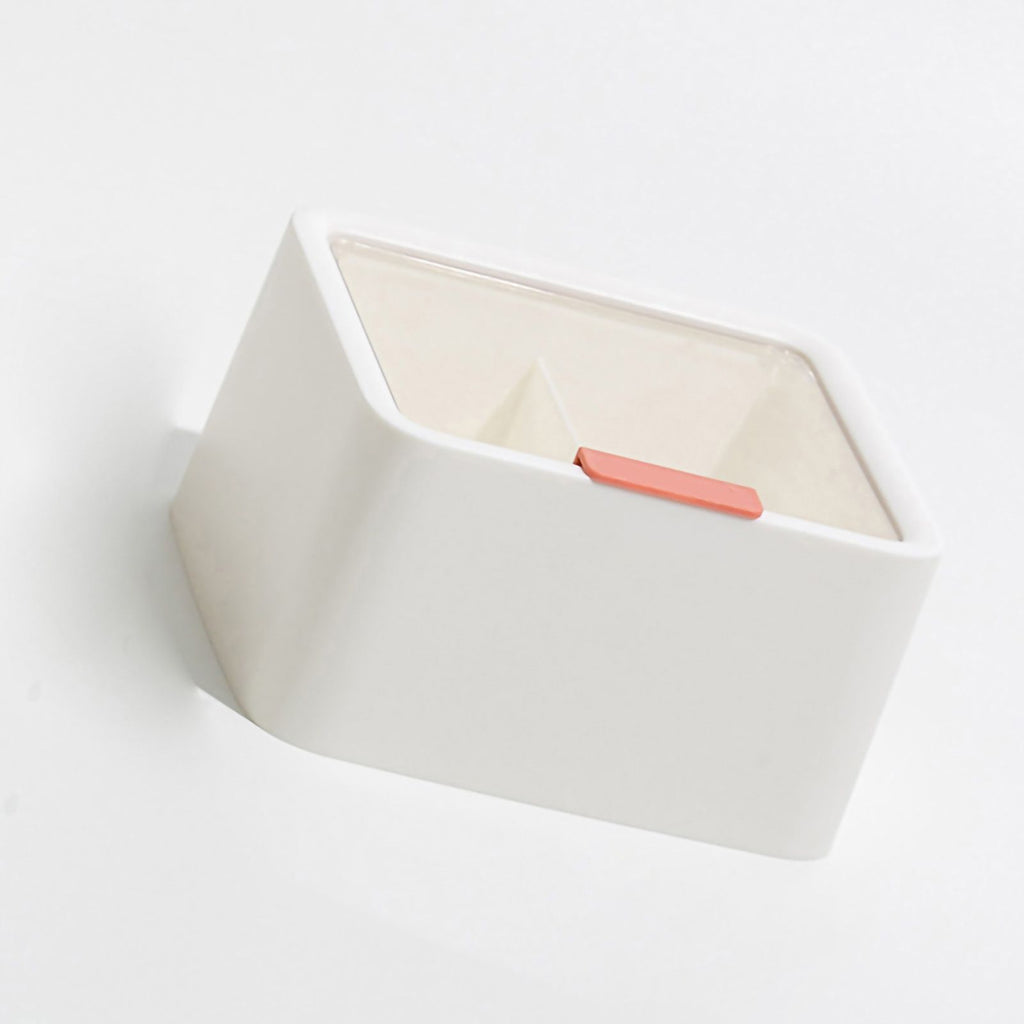 Lipstick Storage Box Large Capacity Double Layer Grid Design Transparent Storage Box with Lid for Home Office White