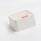 Lipstick Storage Box Large Capacity Double Layer Grid Design Transparent Storage Box with Lid for Home Office White