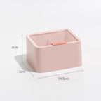 Lipstick Storage Box Large Capacity Double Layer Grid Design Transparent Storage Box with Lid for Home Office Pink