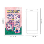 Self Sealing Bag PET CCP Wear Resistant Safe Odorless Cute Pattern Practical Reusable Self Sealing Pouch Travel Bunny 22.3x13.5