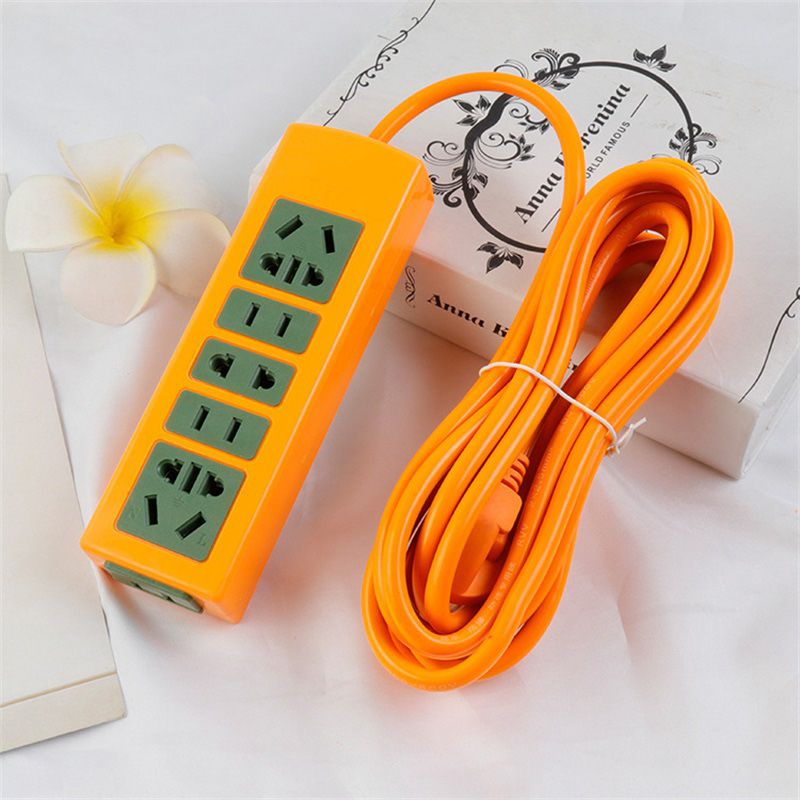 Power Strip Surge Protector with Multiple Outlets Power Socket Wired Anti Explosion for Home Office Outside 3 Meters 18 Holes Green Yellow Thick Wires