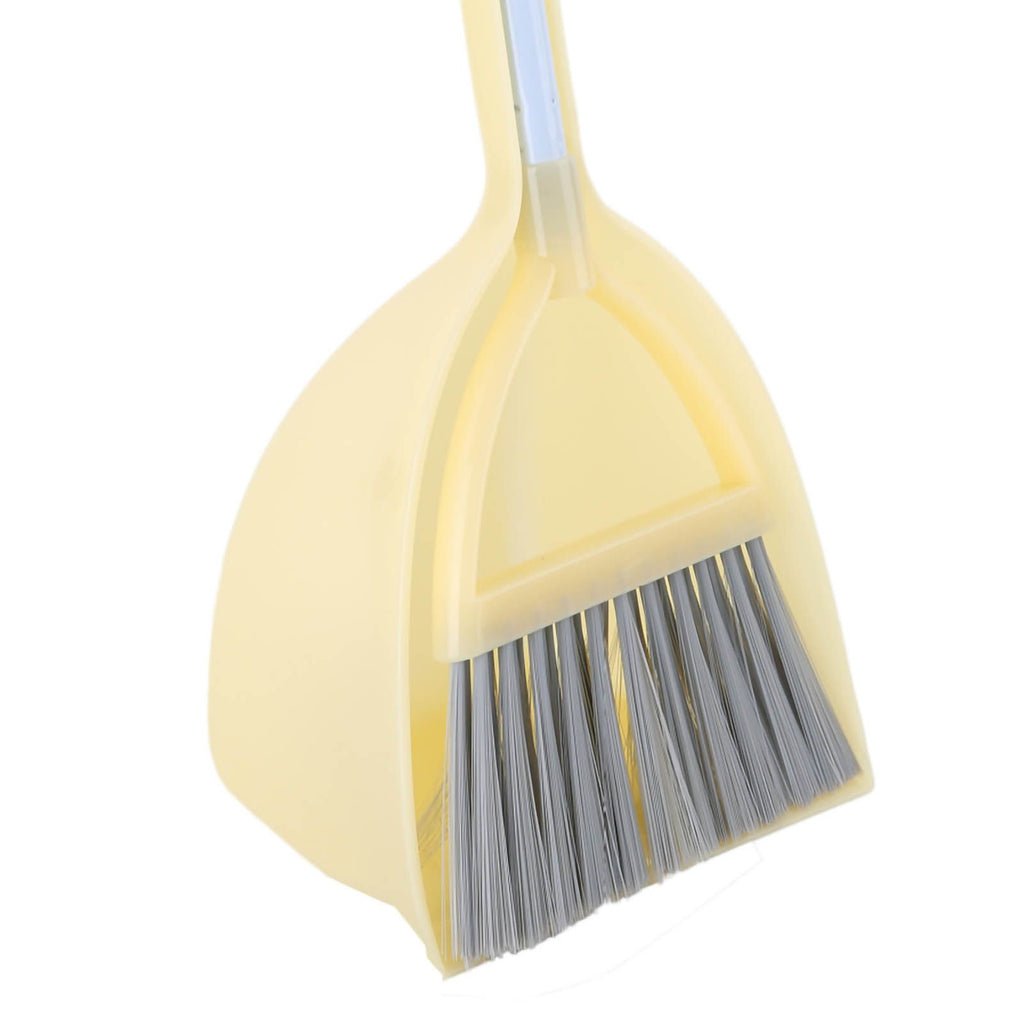 Kids Dustpan Set Soft Fur Plastic Small Broom Dustpan for Baby Kids Toys Kindergarten Yellow