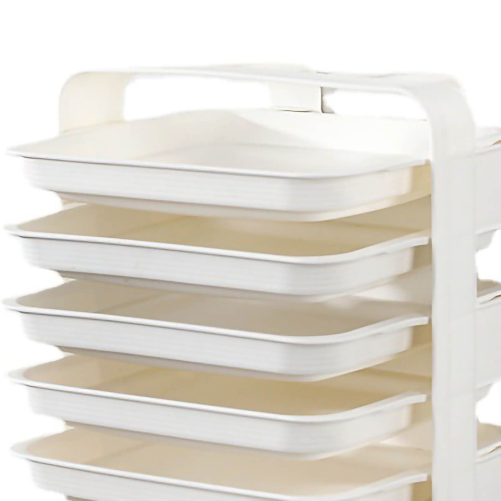 Side Dish Stacking Storage Multilayer Food Sorting Tray Kitchen Multi Function Fruit Vegetable Preparation Plate Wall Mounted 6 Layers White