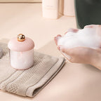 Face Foam Maker Portable Cleansing Foaming Cup Reusable Whip Bubble Maker for Travel Pink Gold