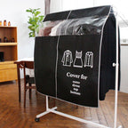 Clothes Dust Cover Nonwoven Dust Prevention Waterproof Transparent Window Design Hanging Garment Protectors Black