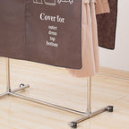 Clothes Dust Cover Nonwoven Dust Prevention Waterproof Transparent Window Design Hanging Garment Protectors Coffee
