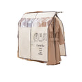 Clothes Dust Cover Nonwoven Dust Prevention Waterproof Transparent Window Design Hanging Garment Protectors Beige